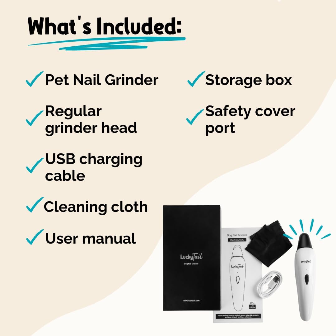 LuckyTail Pet Nail Grinder for Dogs and Cats