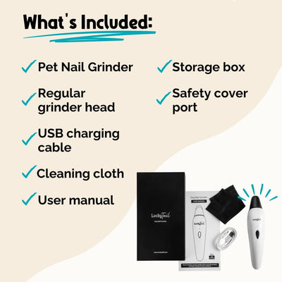 LuckyTail Pet Nail Grinder for Dogs and Cats