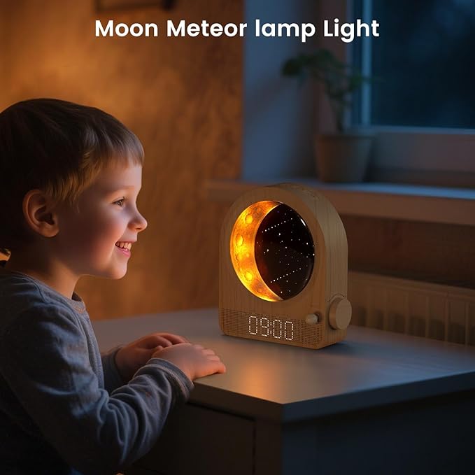 Sunrise Alarm Clock, White Noise Machine & Meteor Moonlight / منبه شروق الشمس، جهاز ضوضاء بيضاء، وضوء القمر الشهابي