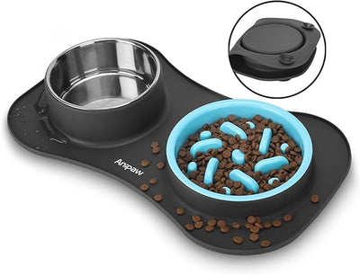 Slow Feeder Dog Bowls 3 in 1 Stainless Steel