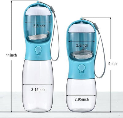 Dog Water Bottle with Food Container