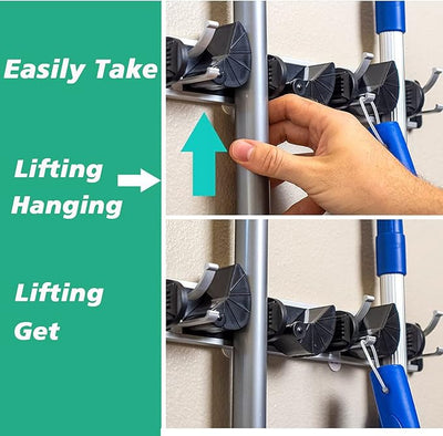 Mop And Broom Holder Wall Mount, Mop Holder, / حامل ممسحة ومكنسة للتثبيت على الحائط، حامل ممسحة