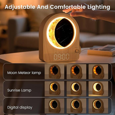 Sunrise Alarm Clock, White Noise Machine & Meteor Moonlight / منبه شروق الشمس، جهاز ضوضاء بيضاء، وضوء القمر الشهابي