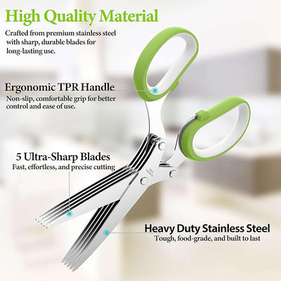 🌿 2025 Upgraded Herb Scissors – Chop Herbs in Seconds, Like a Pro! / 🌿 مقص الأعشاب المطور لعام 2025 – قطّع الأعشاب في ثوانٍ مثل المحترفين