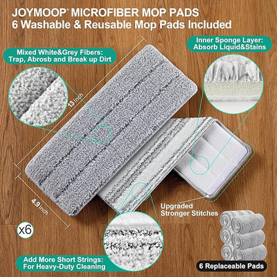 JOYMOOP Mop and Bucket Set with Wringer, Flat Mops / مجموعة ممسحة ودلو مع عصارة، ممسحات مسطحة
