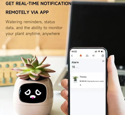 Ivy Smart Planter – AI-Powered with 49+ Expressions & 7 Smart Sensors / وعاء نباتات ذكي Ivy – مدعوم بالذكاء الاصطناعي مع أكثر من 49 تعبيرًا و7 مستشعرات ذكية