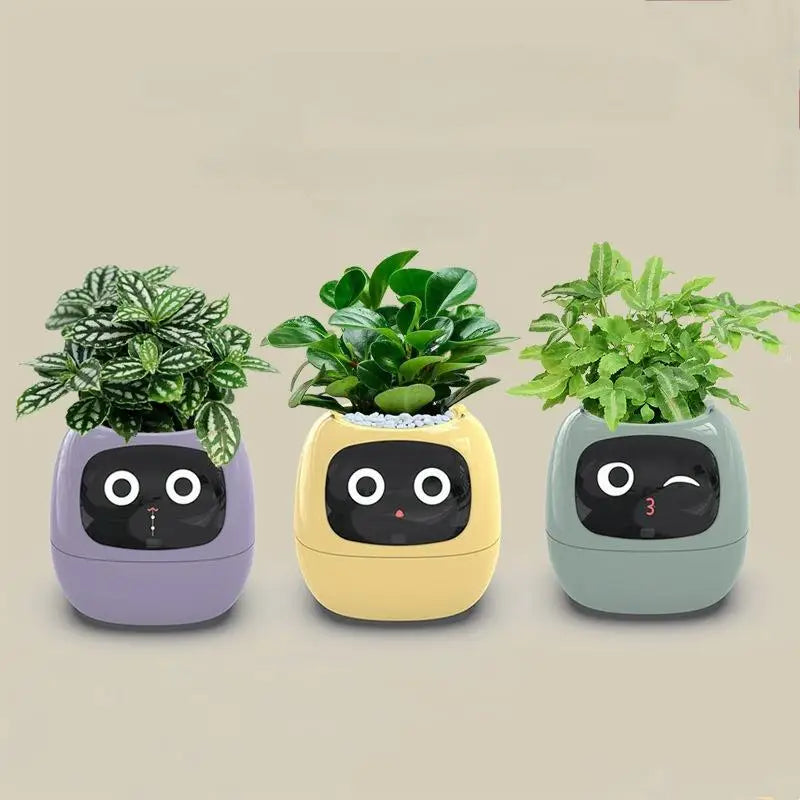 Ivy Smart Planter – AI-Powered with 49+ Expressions & 7 Smart Sensors / وعاء نباتات ذكي Ivy – مدعوم بالذكاء الاصطناعي مع أكثر من 49 تعبيرًا و7 مستشعرات ذكية