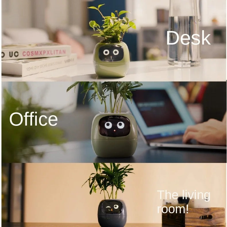 Ivy Smart Planter – AI-Powered with 49+ Expressions & 7 Smart Sensors / وعاء نباتات ذكي Ivy – مدعوم بالذكاء الاصطناعي مع أكثر من 49 تعبيرًا و7 مستشعرات ذكية