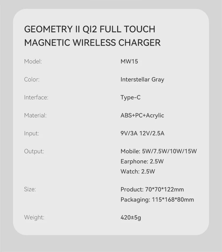 Qi2 3-in-1 Magnetic Wireless Charger / شاحن لاسلكي مغناطيسي 3 في 1 بتقنية Qi2